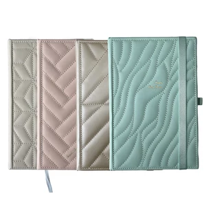 Custom Macron Color  PU  Hardcover Notebook Spiral  A5 Stitched Notebook Planner with Elastic Band