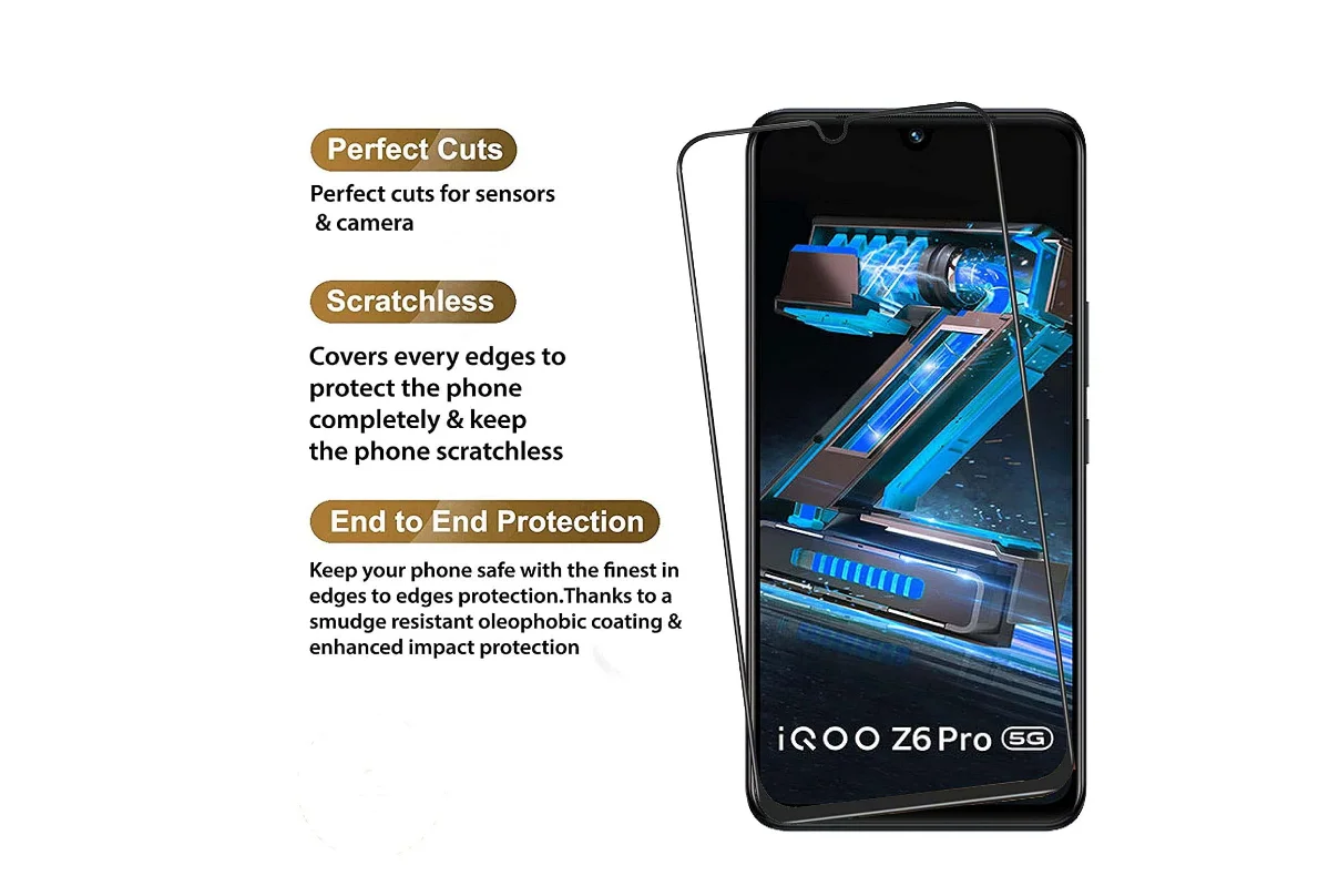 2 láminas protectoras BROTECT para Vivo iQOO Z6 lámina protectora de pantalla transparente 
