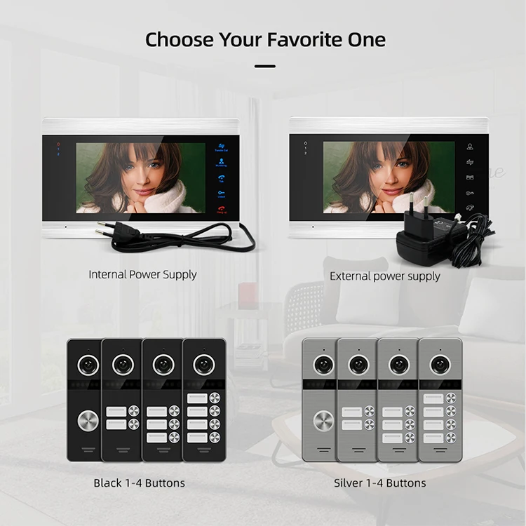 4 Wire Bideo Android Multi Storey Office Apartment Audio Building Video Door Phone Intercom System