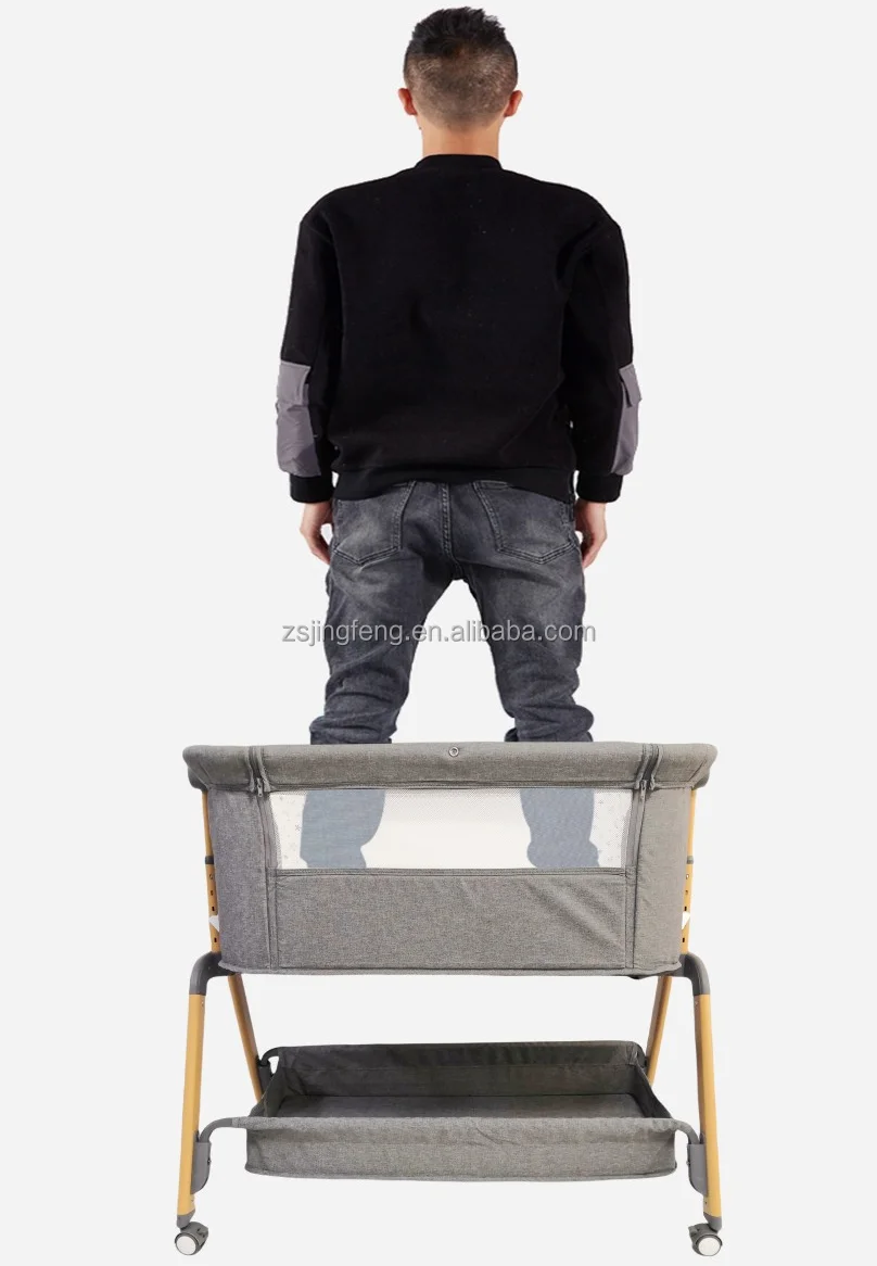 Portable Baby Bassinet Baby Bedside Co-Sleeping for 0-6 Months 5 Height Adjustable Bedside Crib Baby Bed Cot with Mosquito Net