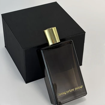 Luxury 50ml Customized Fancy Black Glass Perfume Bottle With Sprayer