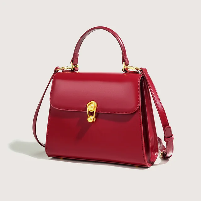 Red bag woman 2024 new niche light luxury texture carrying bride wedding bag ins senior sense  bag