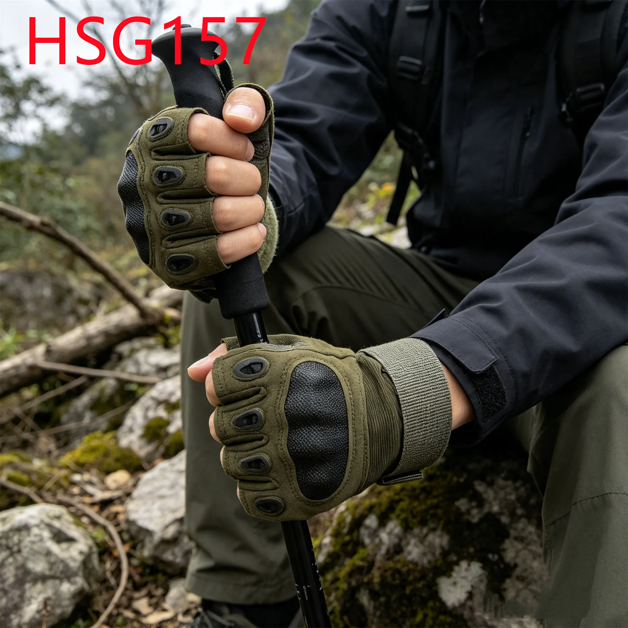 HY,wild Stalking Reinforced Knuckle protection Hua Singh Tactical Gloves Adjustable Wrist Precision Feel Combat Gloves HSG157