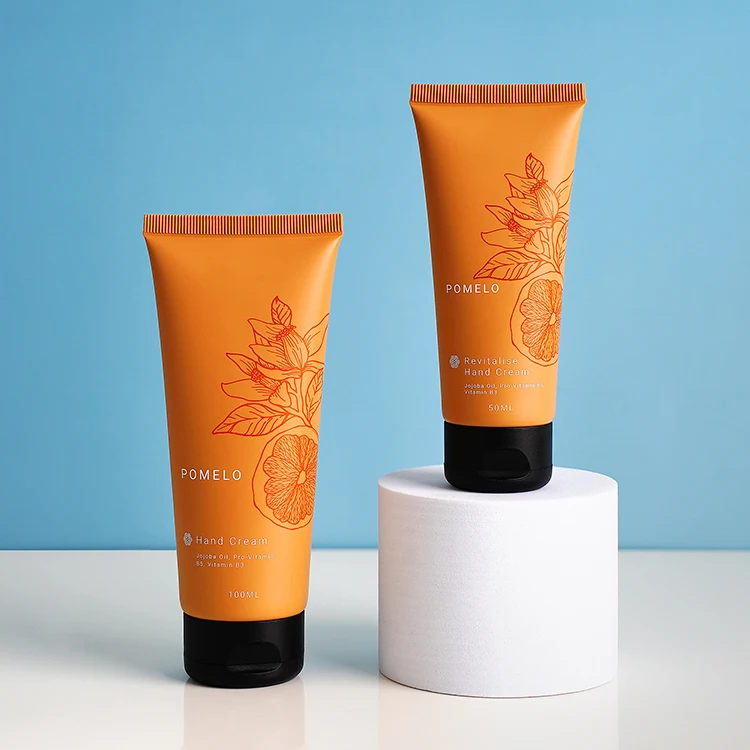 50ml 100ml Refillable Soft Plastic Squeeze Tubes Orange Face Hand Cream Skincare Facial Cleaning Packaging Cosmetic Empty Tube