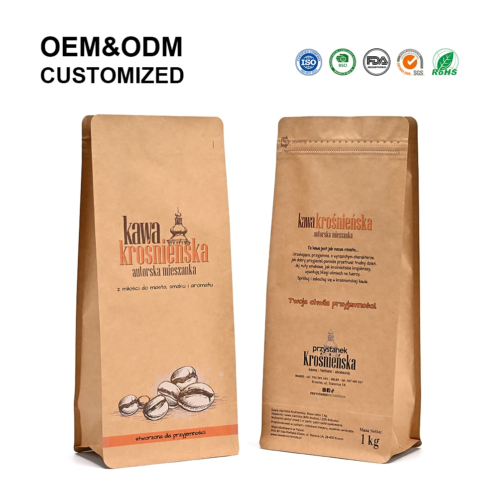 Customized Durable Heat-Sealed Coffee Pouches  Tear Notch for Coffee Tasting Event Kits & Travel Luggage Storage