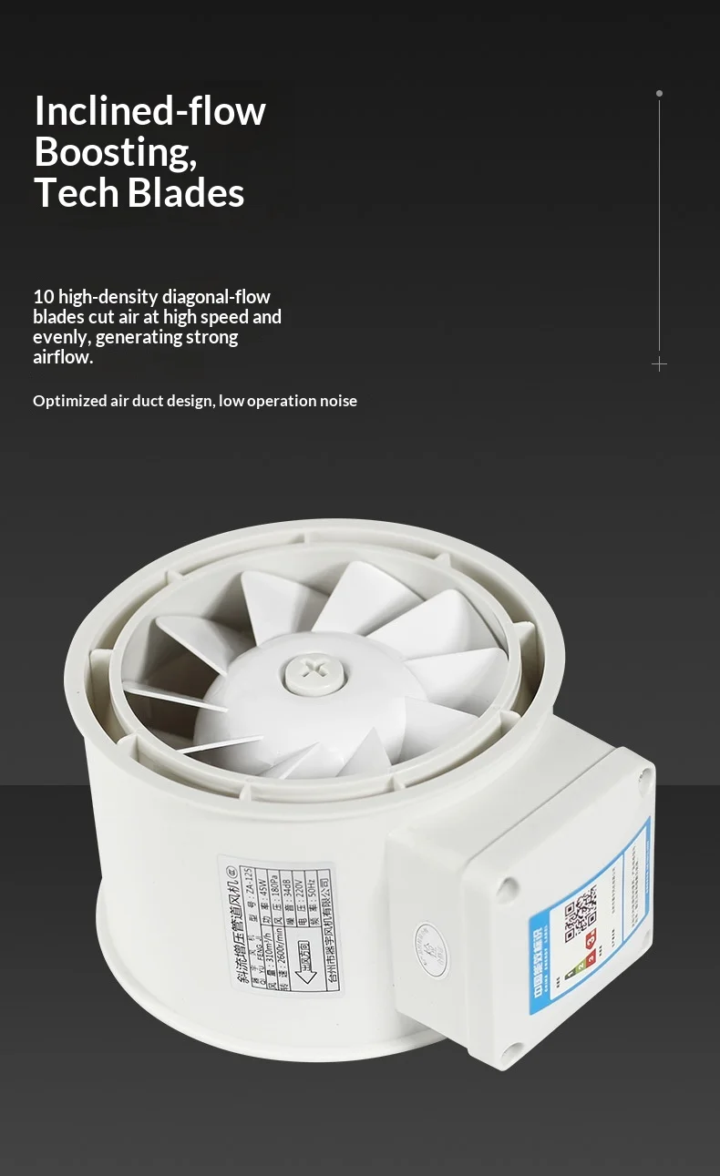 Mixed Flow Duct Fan, 150mm, 220V-240V, Electric - detail 4