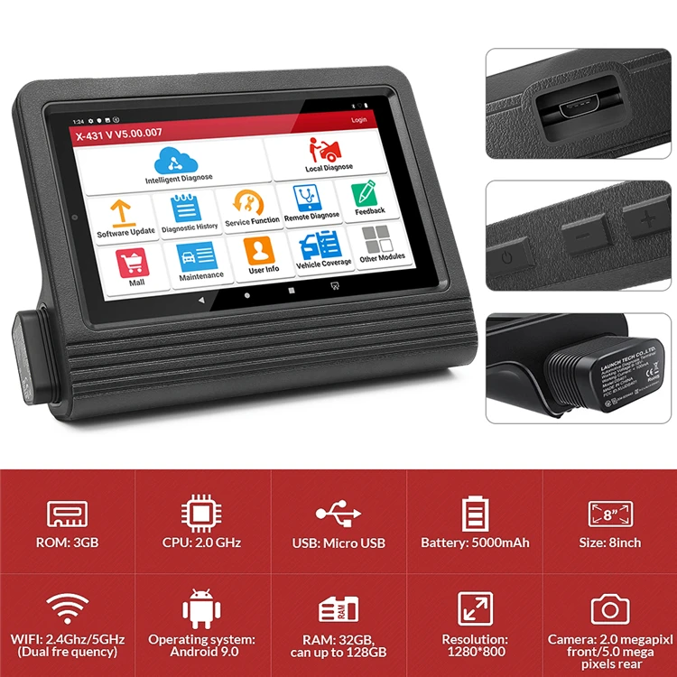 Original Launch X431 V Pro 8inch Tablet OBD2 Scanner WiFi/wireless Full System Two Year Free Update Equal To Launch X431