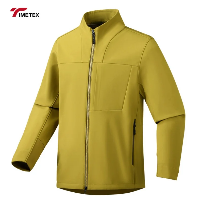 TIMETEX OEM Soft Shell Fleece Windbreaker High Quality Canvas Thin Stand Plain Dyed Logo for Camping Outdoor Use Warm Logo