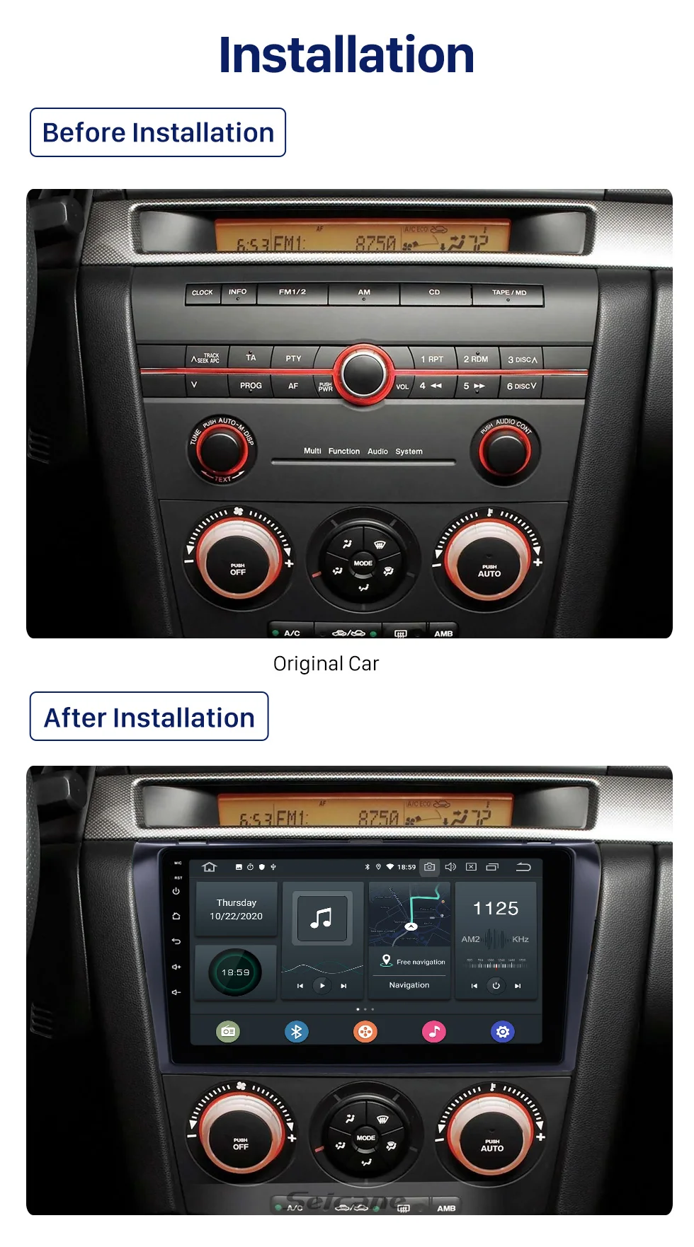 9/" Android 10.0 1+16GB Car Stereo GPS Navi FM AM WIFI w// Camera for Mazda3 04-09