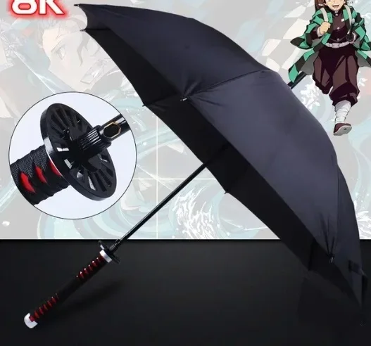 Ombrello Demon Slayer Katana - Apertura Automatica, Design Sanemi Shinazugawa, Per Cosplay E Pioggia