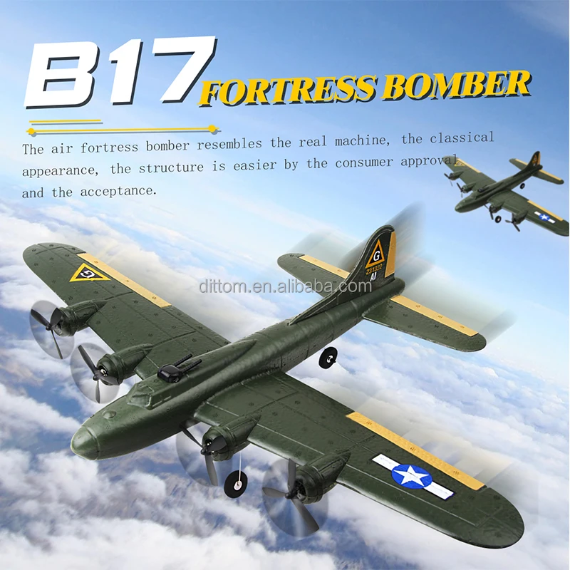 B17 Air Forte RC Aircraft Model 2.4G RC 2CH Flying Fortress Bomber Glider Warplane Toys FX817