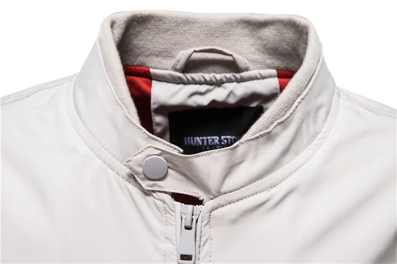 Men's Jacket Solid Colour Stand Collar Casual Winter Outerwear_voghion.com