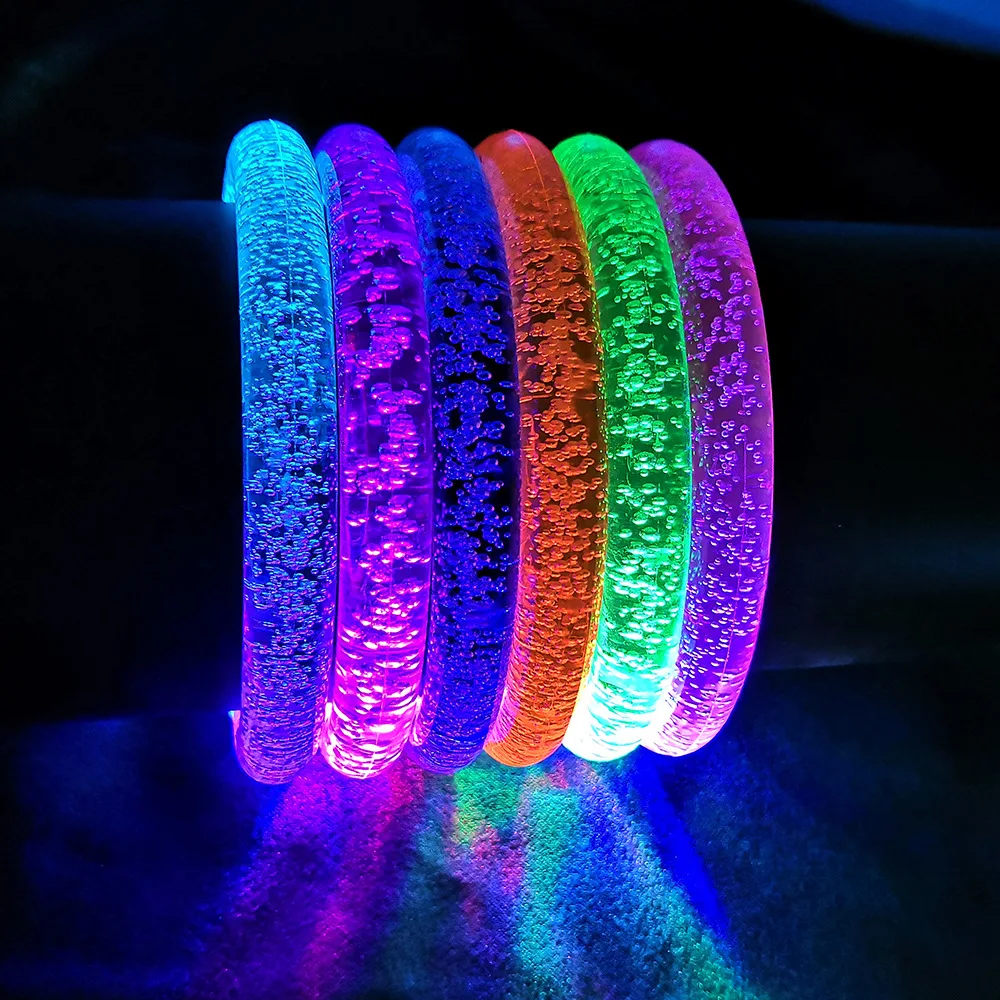Wholesale Acrylic Glow Bracelet Colorful 3 Flash Led Bracelet Party Supplies Bar Concert Props