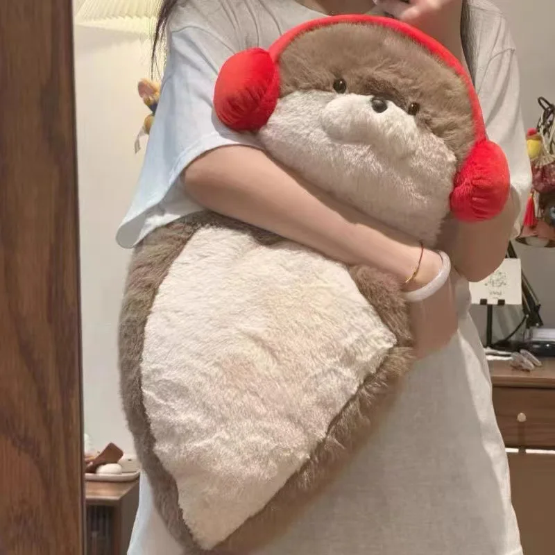 ISAKEN 25CM Cuscino Lontra Peluche a Forma di Lontra Adorabile Cuscino Morbido Peluche Bambola di Animale Lontra Carino per Bambini Compleanno Giocattoli Regali