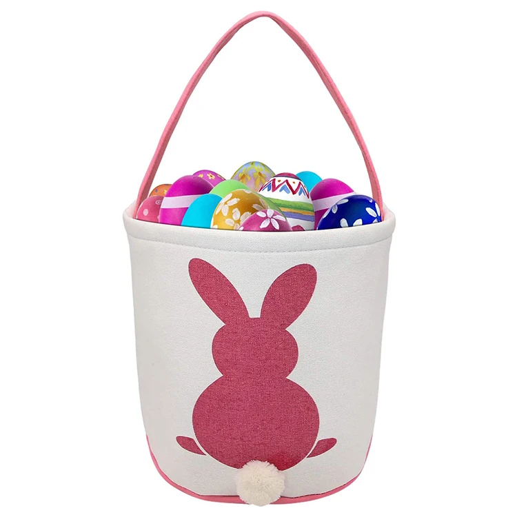 decorations easter basket burlap easter bunny bucket egg hunt