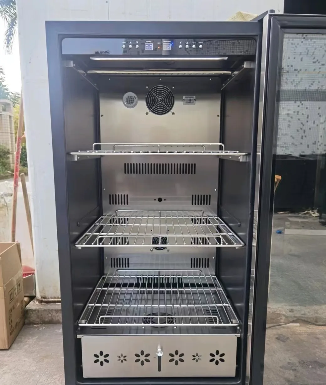 240L Stainless Steel Beef Aging Cabinet Humidity Dry Dried Meat Curing Refrigerator Steak Maturing Fridge