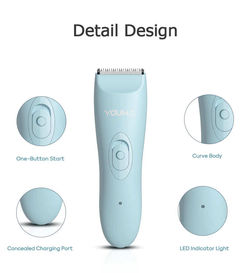 Youha Baby Hair Cutter,Wireless Rechargeable Electric Baby Hair Cutter,Multifunction