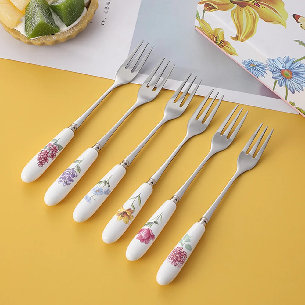 INS Ceramic Pearl Handle Stainless Steel Spoon Tableware Household Steak  Knife Dessert Fork Cutlery Set Dinnerware Set - AliExpress