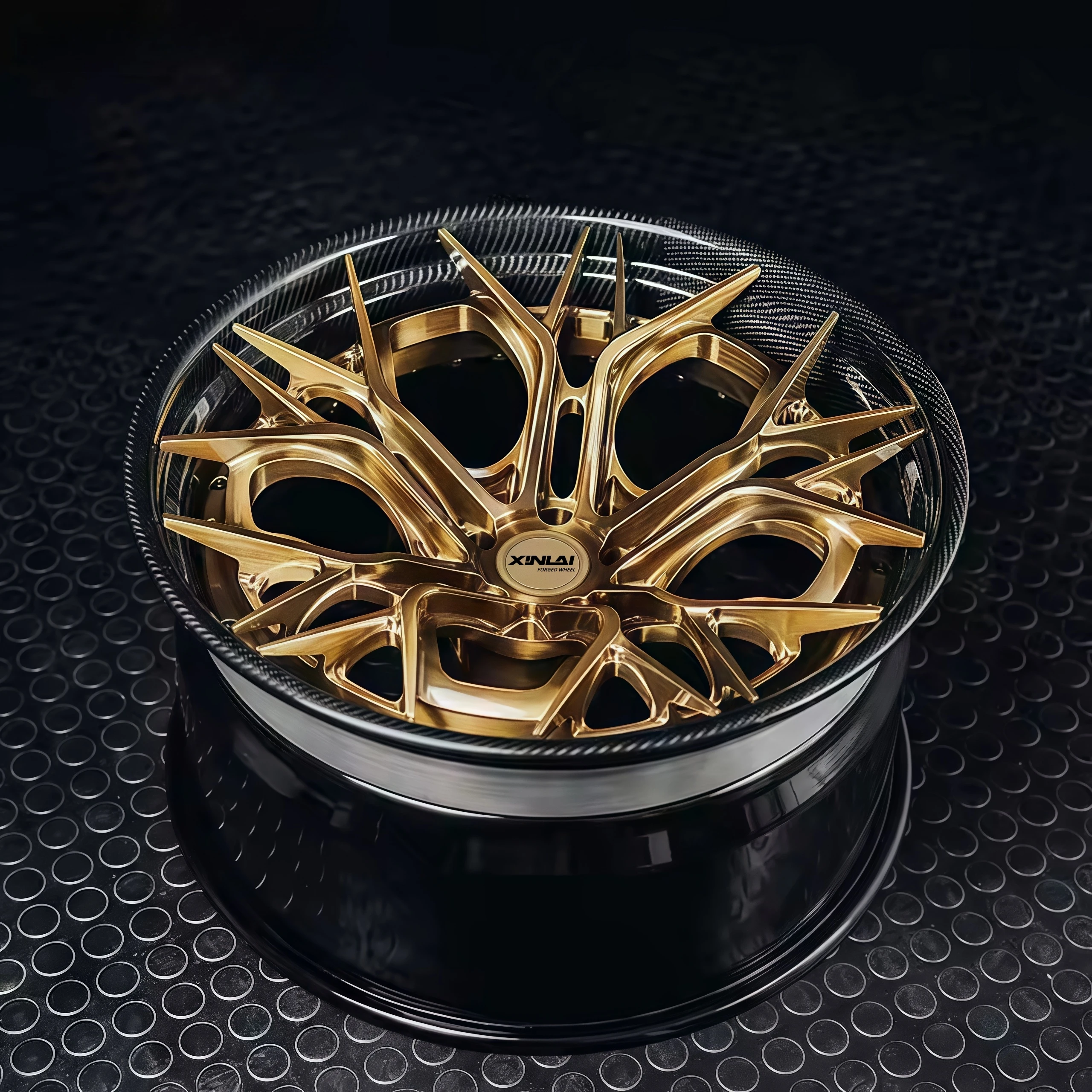 XINLAI Forged Carbon Fiber 2-piece Custom 16 -26 Inch 5x130 5x114.3 5x112 Alloy Rim Concave Deep Dish Luxury Car Wheels - Image 1
