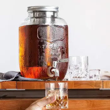 Cold Brew Coffee Maker, 1 Gallon Iced Coffee Maker, Cold Brew Mason Jar  with Stainless Steel Filter, Large Iced Tea Maker With Thick Shatter  Resistant