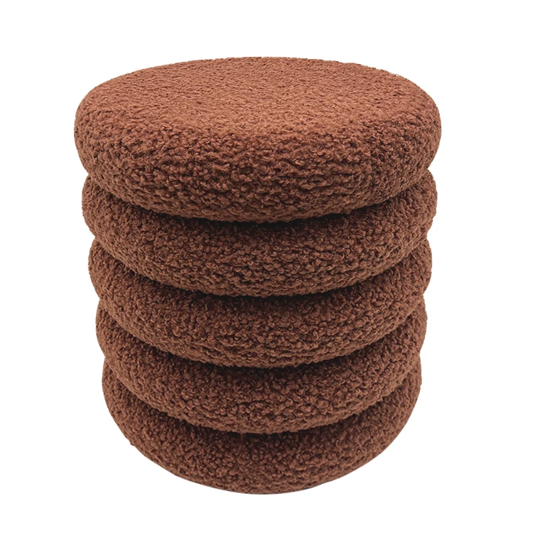 Fashion Custom Round Storage Ottoman Footstool Chair Velvet Ottoman Set
