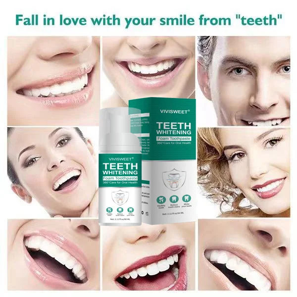 Custom Logo Non Peroxide Teeth Whitening Mousse Color Correct Foam Liquid Toothpaste