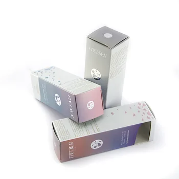 Gloss beauty packaging cosmetic paper gift box silver paper boxes
