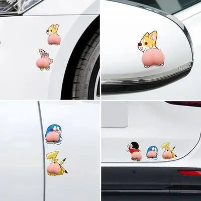 3D Ass Peach Squishy Toy Custom Cut Windshield Bumper Cute Cartoon Butt Bumper Sticker