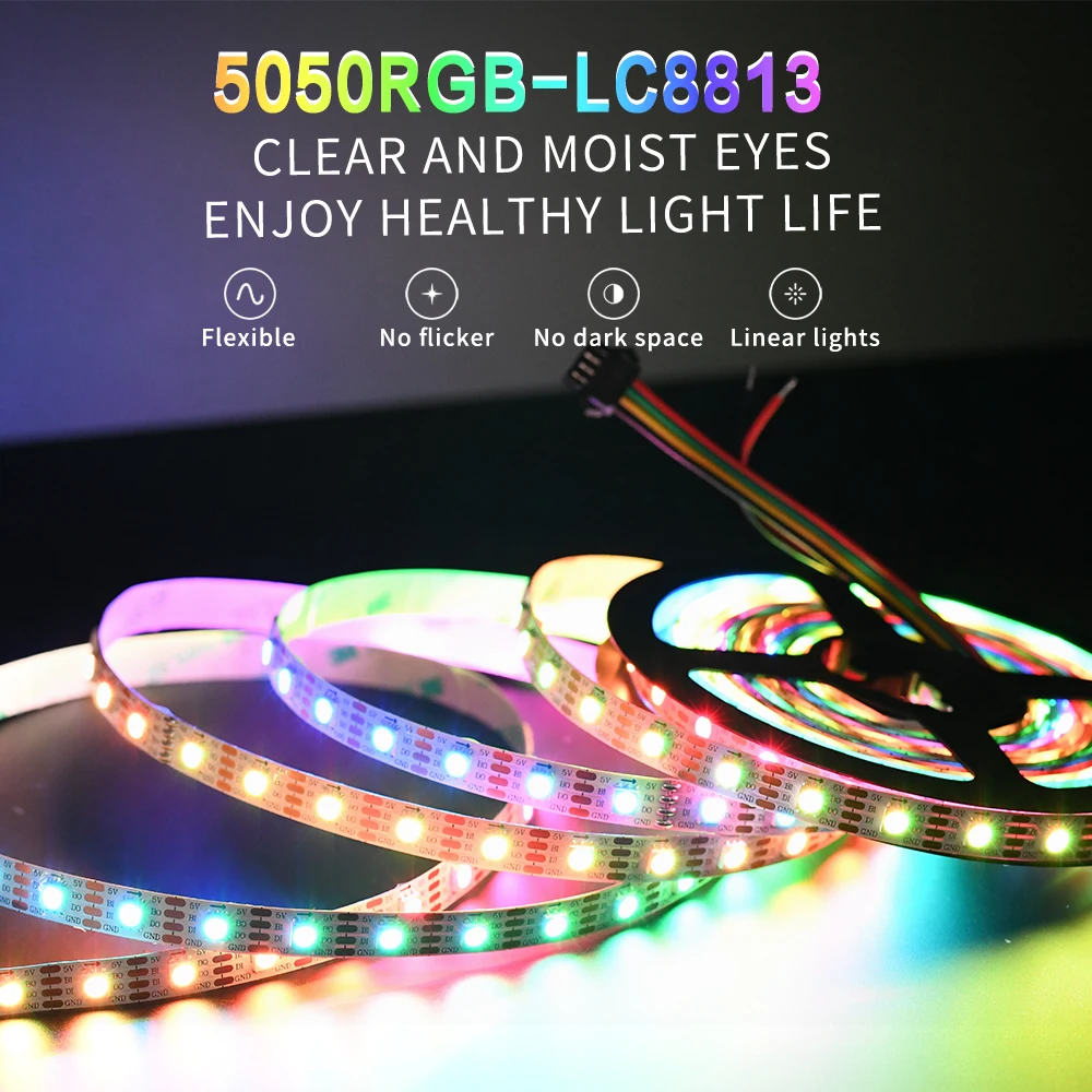 DC5V Colorful WS2813 Digital Rgb Led Light Strip WS2813 5050 smd full color Addressable RGB LED Strip Lighting