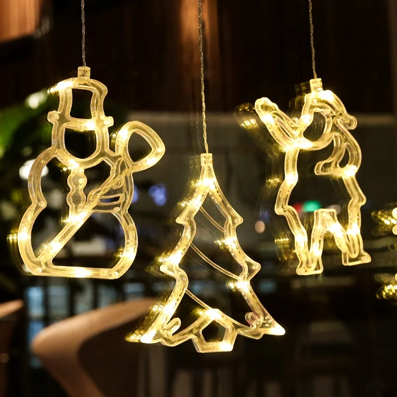 LED Flashing Light Sucker Window Hanging Tree Creative Decoration Christmas Light