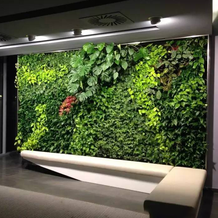 Plastic Green Wall Panels Artificial Hedge Fence Backdrop Grass Outdoor Green Wall