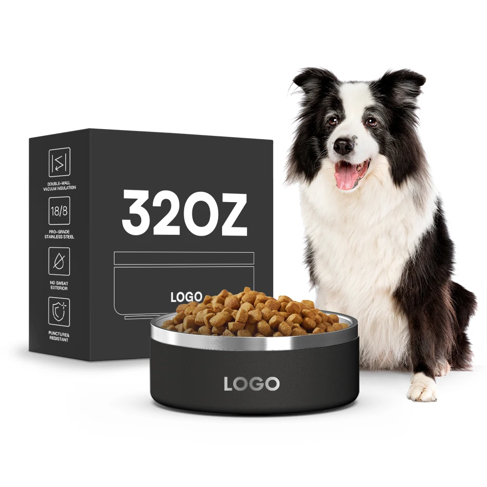 Непосредственно с завода Изолированная миска из нержавеющей стали с порошковым покрытием термическая миска для еды для кошек и собак вакуумные миски для питомцев