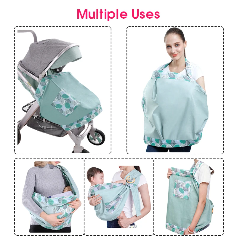 Baby Wrap Newborn Sling Dual Use Infant Nursing Cover Carrier Mesh Fabric Breastfeeding Carriers Up To 130 Lbs (0-36M) details