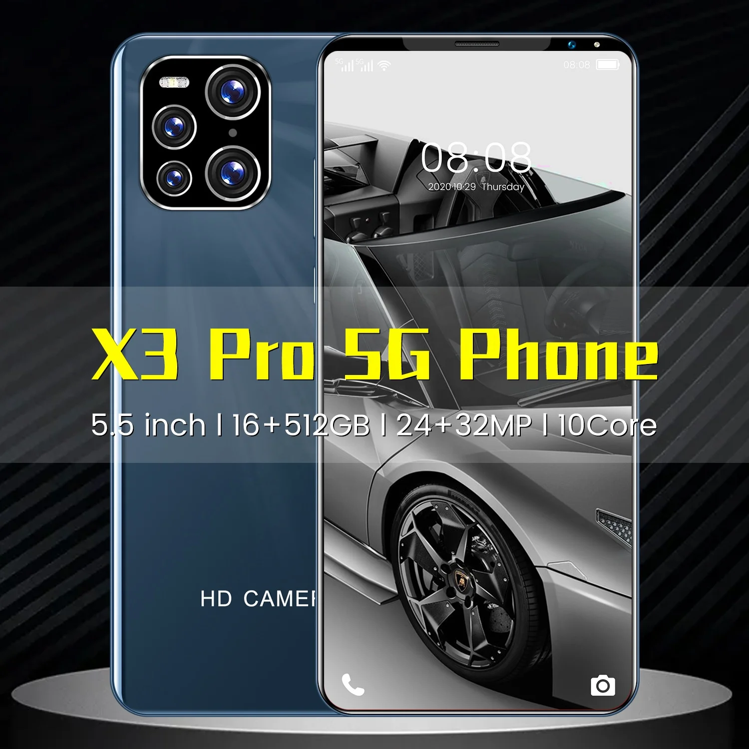 Смартфон X3 Pro, 16 + 512 ГБ, 5600 мАч, 5,5 дюйма, Android 10,1