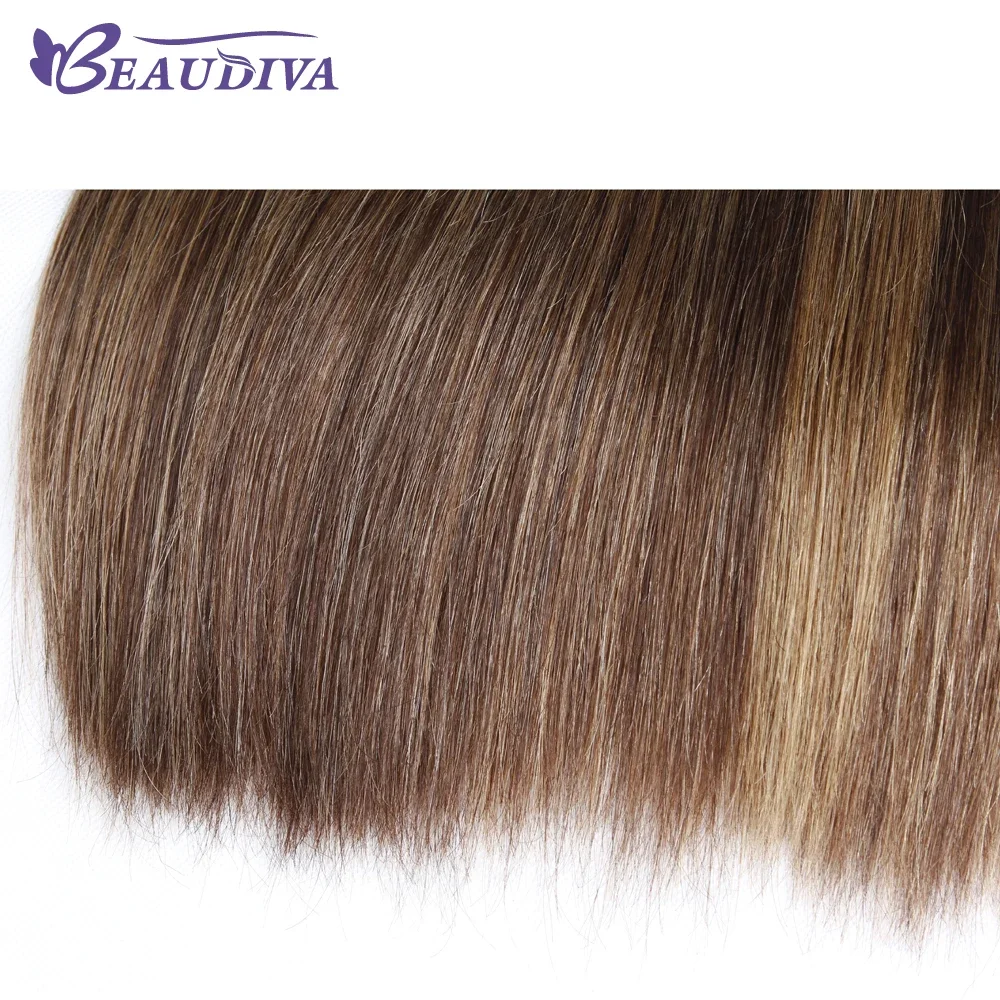 Extensiones de cabello humano liso malasio ombré marrón_voghion.com