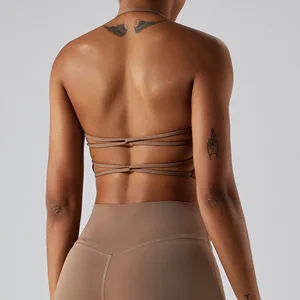 Women's Sexy Lightweight Padded Sports Vest Quick-Drying Gym Fitness Underwear for Running Yoga Plus Size Beauty Back Breathable