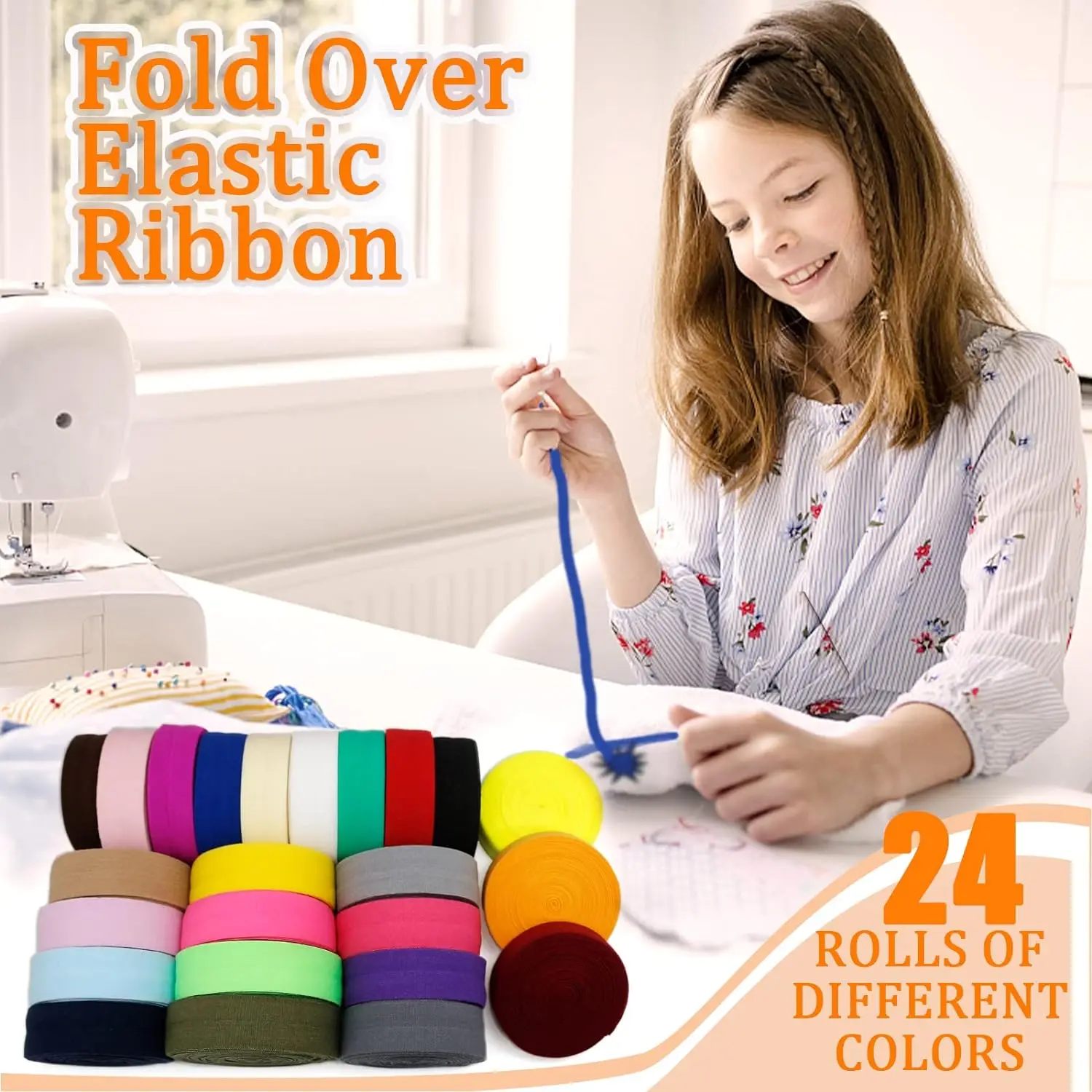 Manufacturer Bias Tape Solid Color Sewing Fold Over Stretch Elastic ...