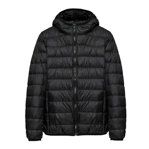Custom Down Jacket: Lightweight Winter Men's Warm Hooded Duck Down Jacket with Zipper, Outerwear