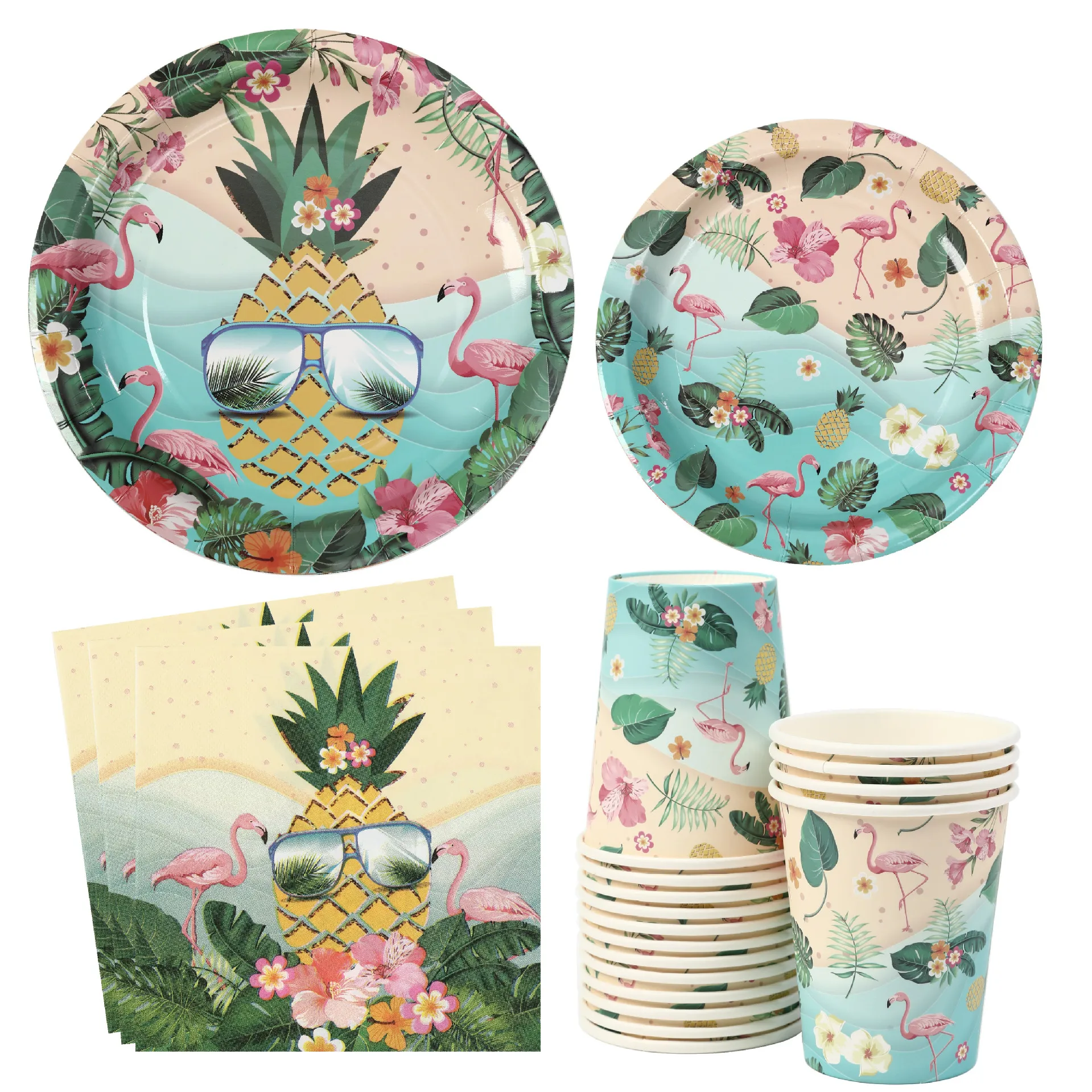 Hawaii Theme Party Cutlery Set Summer Party Pineapple Paper Plate Paper
