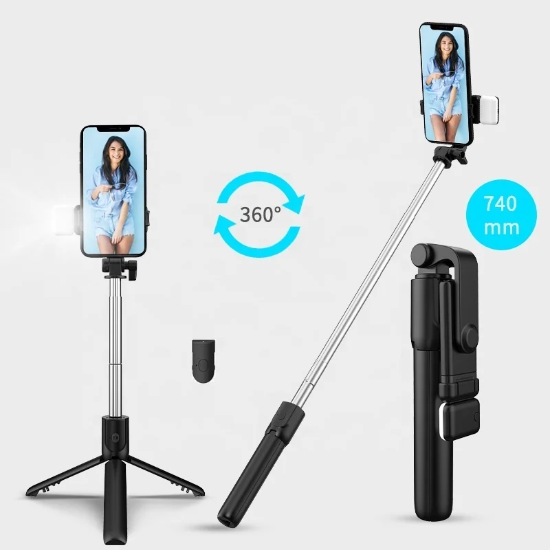 R1s 70cm Multiple Color Foldable RC Remote Tripod Selfie Stick with Additional Functions for iPhone