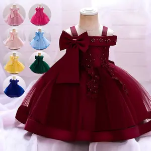 MQATZ Wholesale Designer Baby Girl Clothes Gowns for Girls Kids Floral Festival Party Girls Dresses ALP-0028