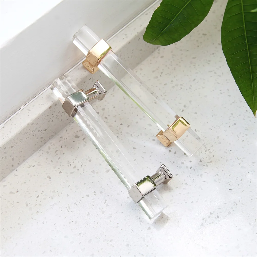 Maxery Various Sizes Modern Style Acrylic Drawer Knobs T Bar Handle