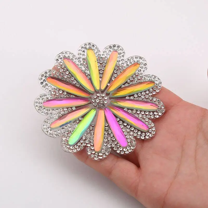 Fashion Women Crystal Body Sticker Colorful Rhinestone Floral Sexy Nipple Pasties Breast Petals Reusable Burlesque Nipple Cover