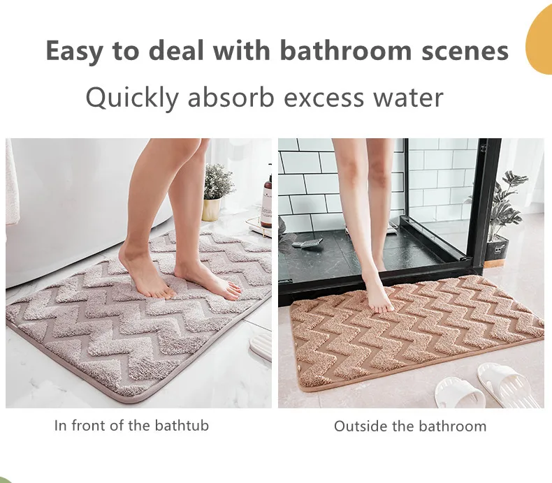  New Products Best Selling Custom Solid Color Kitchen Absorbent Floor Mat Non Slip Bathroom Mat factory