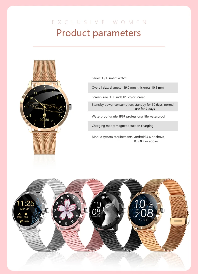 Q8L Smart Watch Women Sport Bracelet Wristband Waterproof BT Low Price Cheap Heart Rate Monitor Q8L Smartwatch (16).jpg