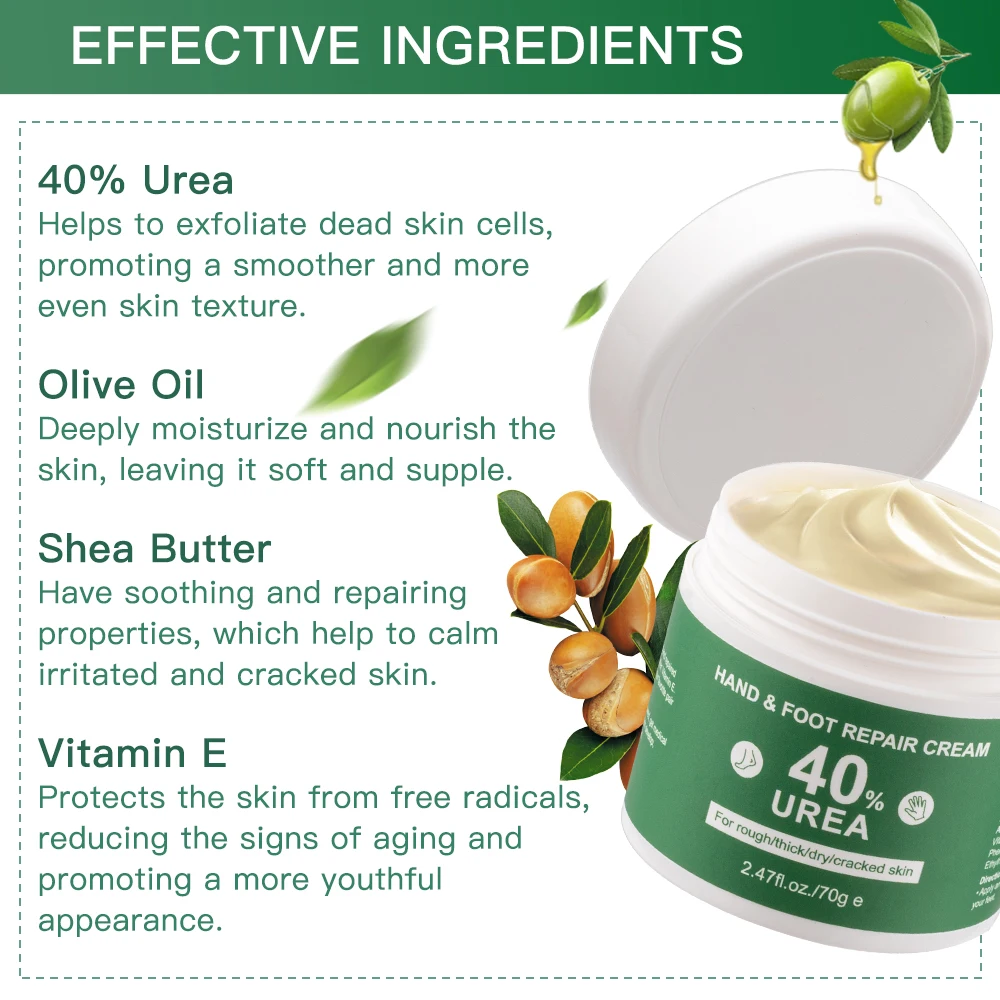 Produk perawatan kaki kualitas tinggi penghilang kulit mati tumit pemutih TERBAIK perbaikan kaki krim urea mentega shea krim tangan dan kaki