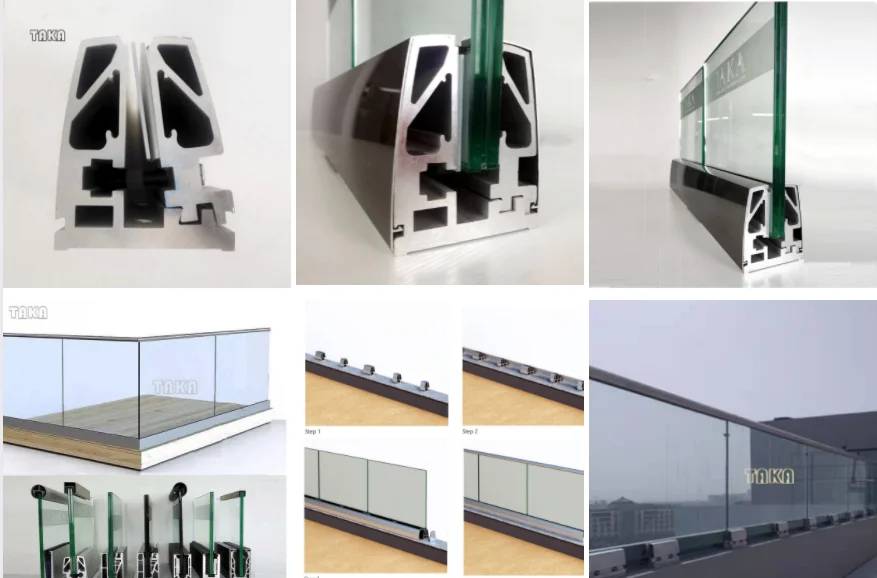 Customized Outdoor Led Light Aluminum Glass Railing U Channel Balcony ...