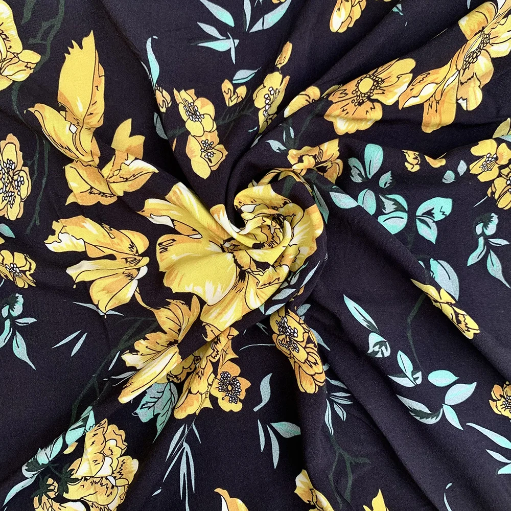 No Moq Printed Viscose Rayon Fabric Spun Rayon 100 Rayon for Digital Printing