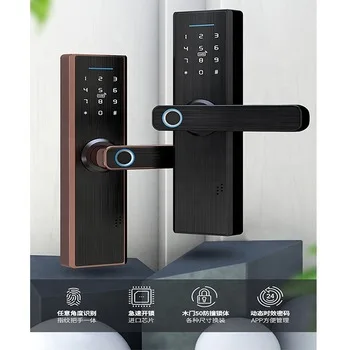 Tuya Wifi Qr Code Handle Electronic Digital Biometric Fingerprint Smart Door Lock