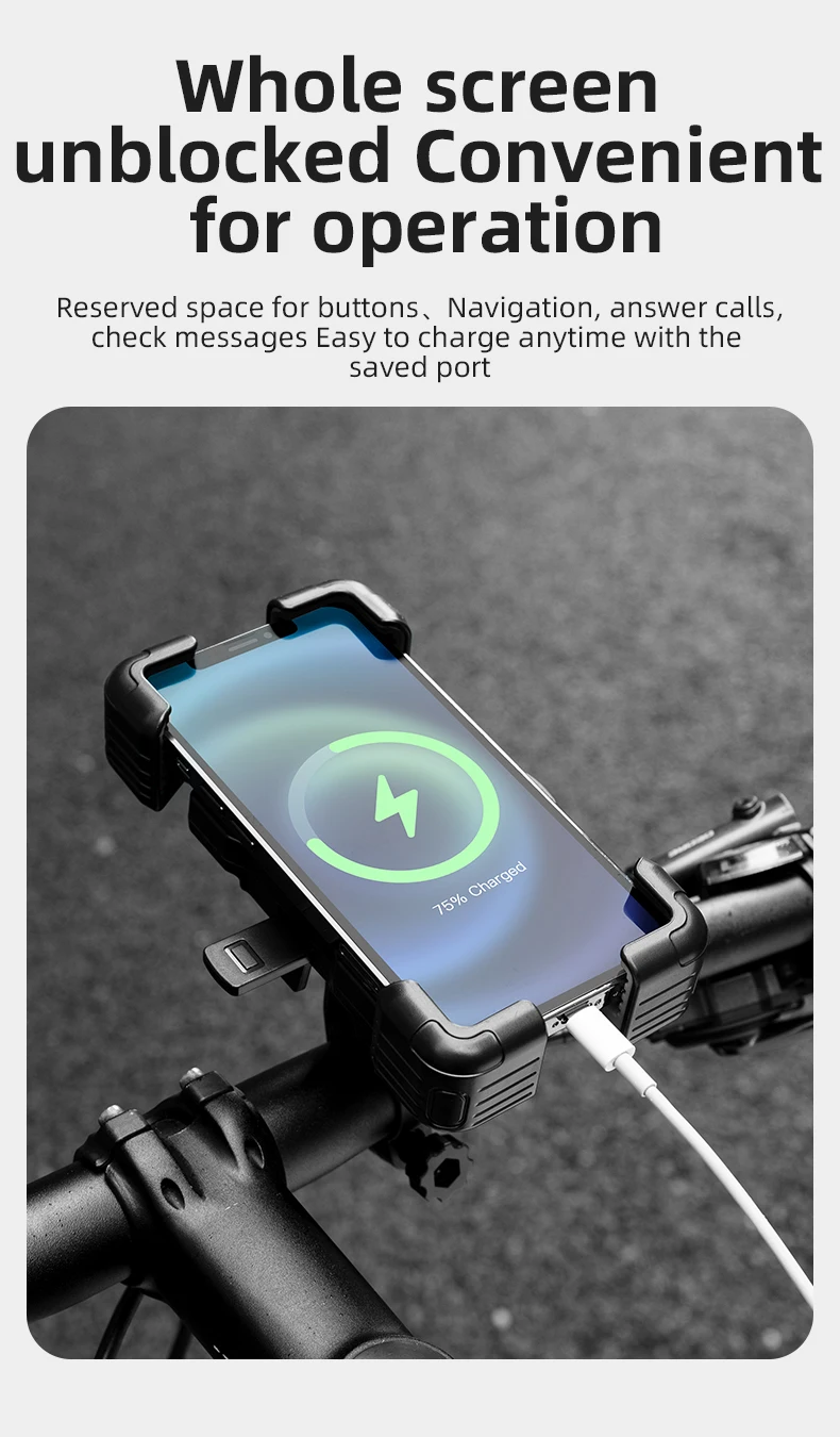 Adjustable Robust Bike Clamp Mount with Rain Cover for iPhone 6S (4.7